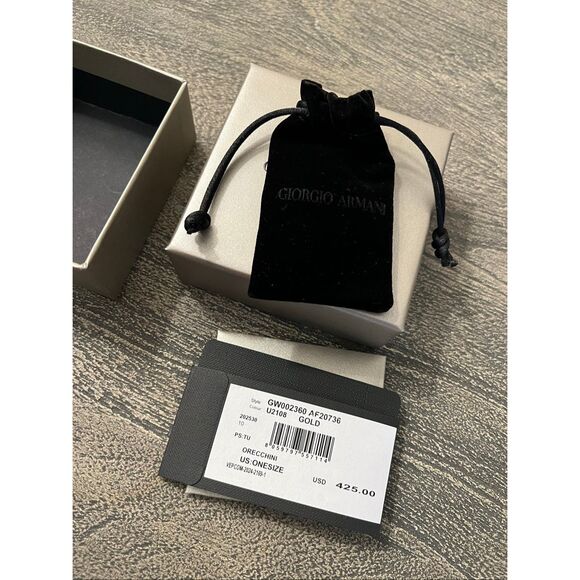 Giorgio Armani Sterling Silver Gold-Plated Earrings - Picture 10 of 10